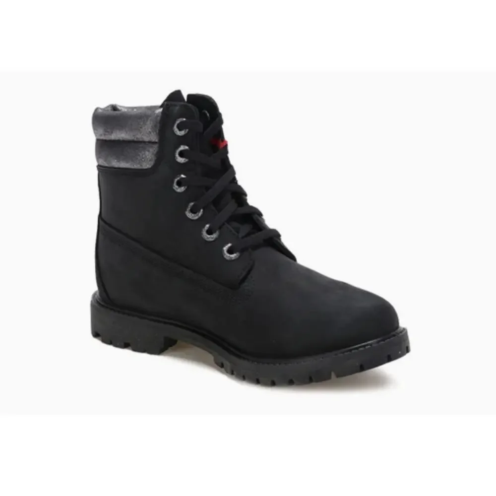 New Timberland 6" Waterville Double Collar Combat Boots Black Womens Size 7.5